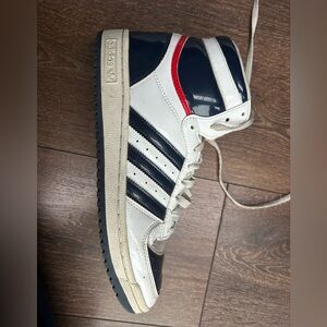 Adidas Men's Navy and White Sneakers